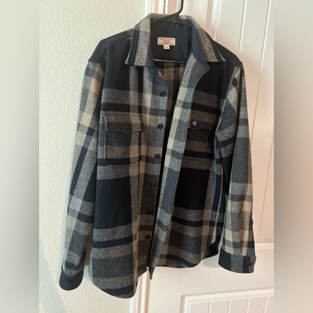 J. Crew Wallace & Barnes Heavyweight Wool Plaid Shirt Jacket Size L